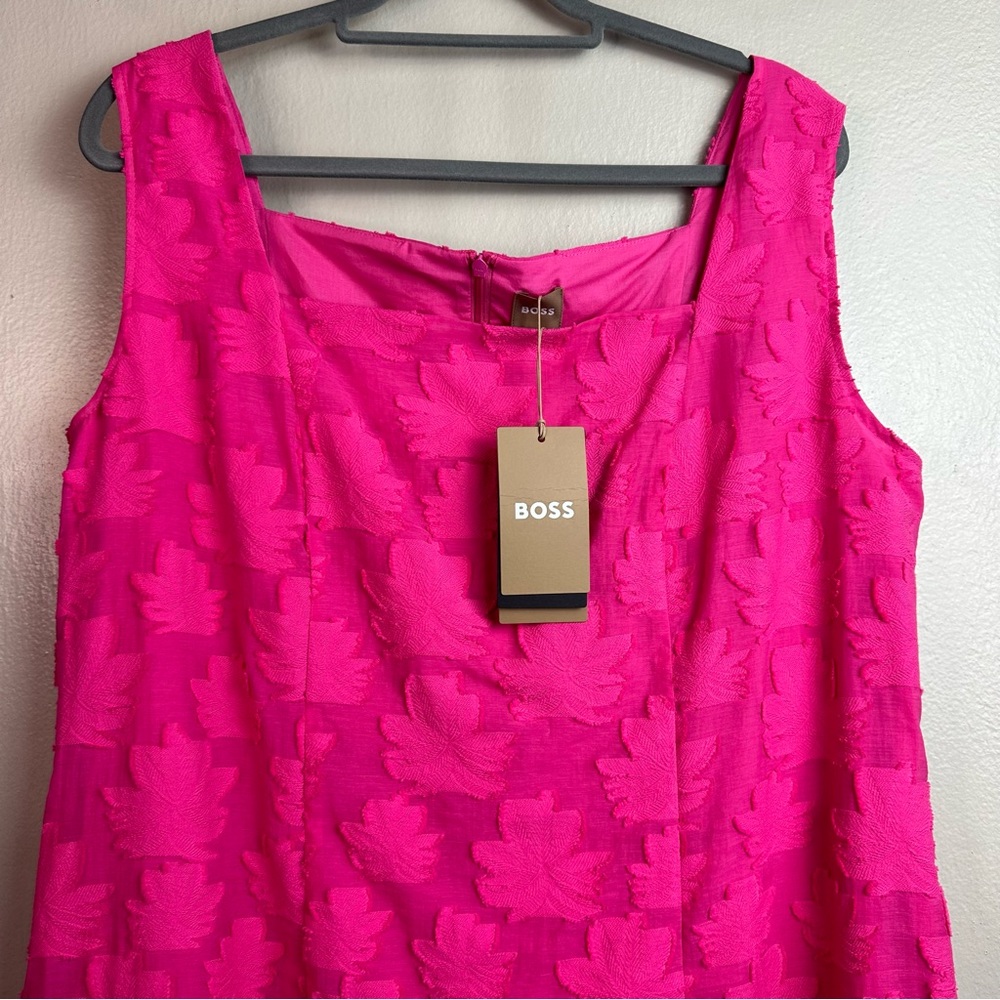 Hugo Boss Diteva Sleeveless, Textured, SquareNeck Shift Dress Sz 14 - Picture 5 of 11